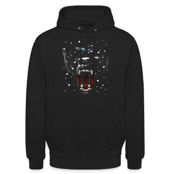 Gorilla snowing - Unisex Hoodie - black - Front - Alina (178cm) & Michal (187cm)