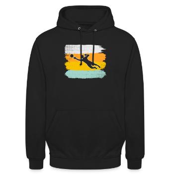 Torwart Retro - Unisex Hoodie - Schwarz - Vorne - Alina (178cm) & Michal (187cm)