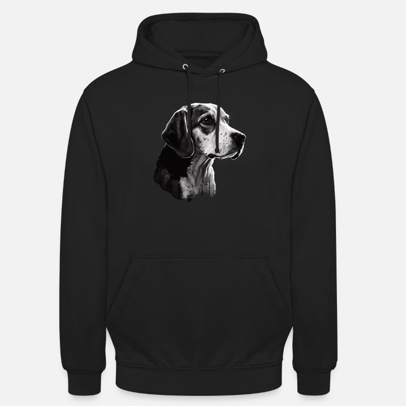 Portrait d’image de Beagle - Sweat-shirt à capuche unisexe - noir