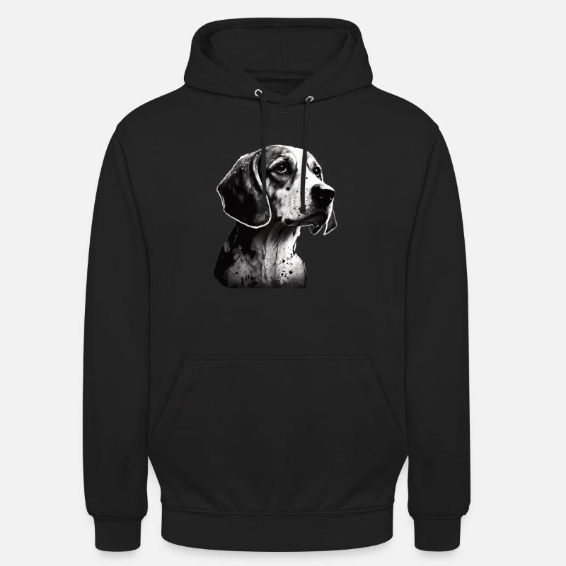Portrait d’image de Beagle - Sweat-shirt à capuche unisexe - noir