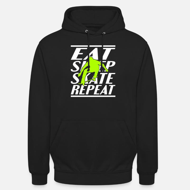 Manger dormir Patinage - Sweat-shirt à capuche unisexe - noir