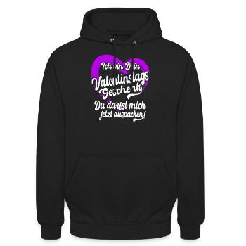 Valentinstag - Jahrestag - Verliebte Paare - Unisex Hoodie - Schwarz - Vorne - Alina (178cm) & Michal (187cm)