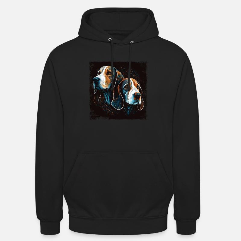 Portrait d’image de Beagle - Sweat-shirt à capuche unisexe - noir