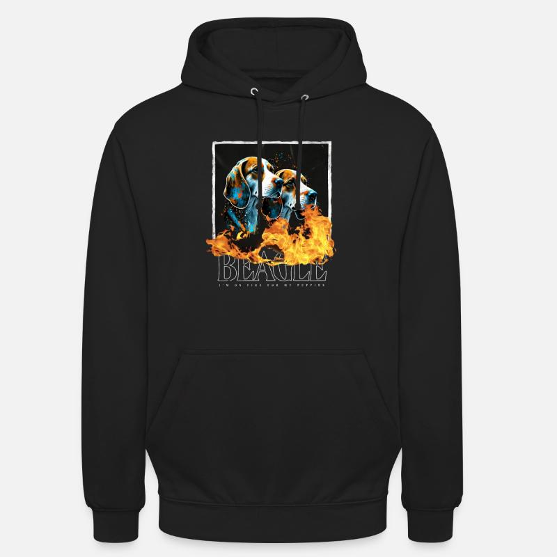 Portrait d’image de Beagle - Sweat-shirt à capuche unisexe - noir
