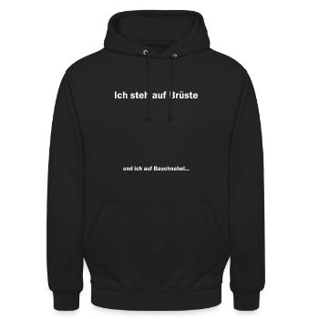 Ich steh auf Brüste Bauchnabel White - Unisex Hoodie - Schwarz - Vorne - Alina (178cm) & Michal (187cm)