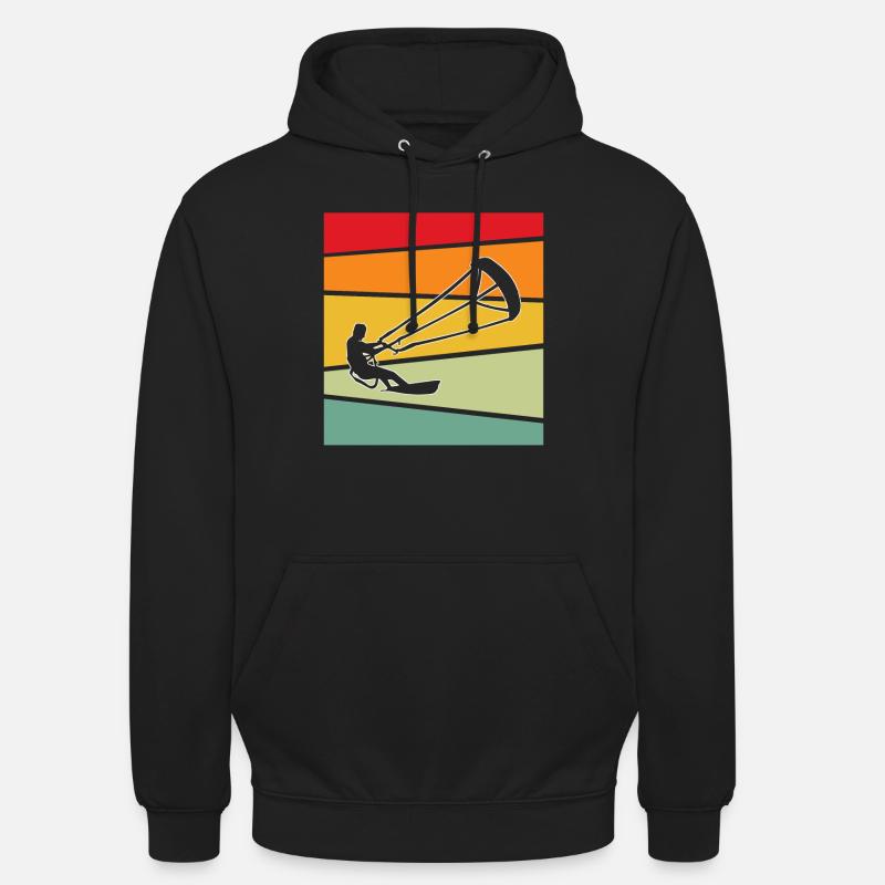 Kite Surf Rétro - Sweat-shirt à capuche unisexe - noir