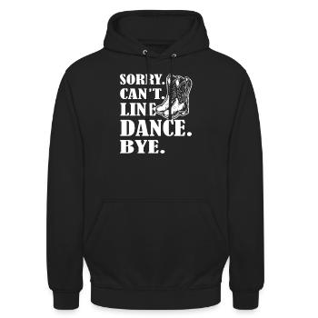 Sorry Cant Line Dance Bye - Western Line Dancing - Sweat-shirt à capuche unisexe - noir - Devant - Alina (178cm) & Michal (187cm)