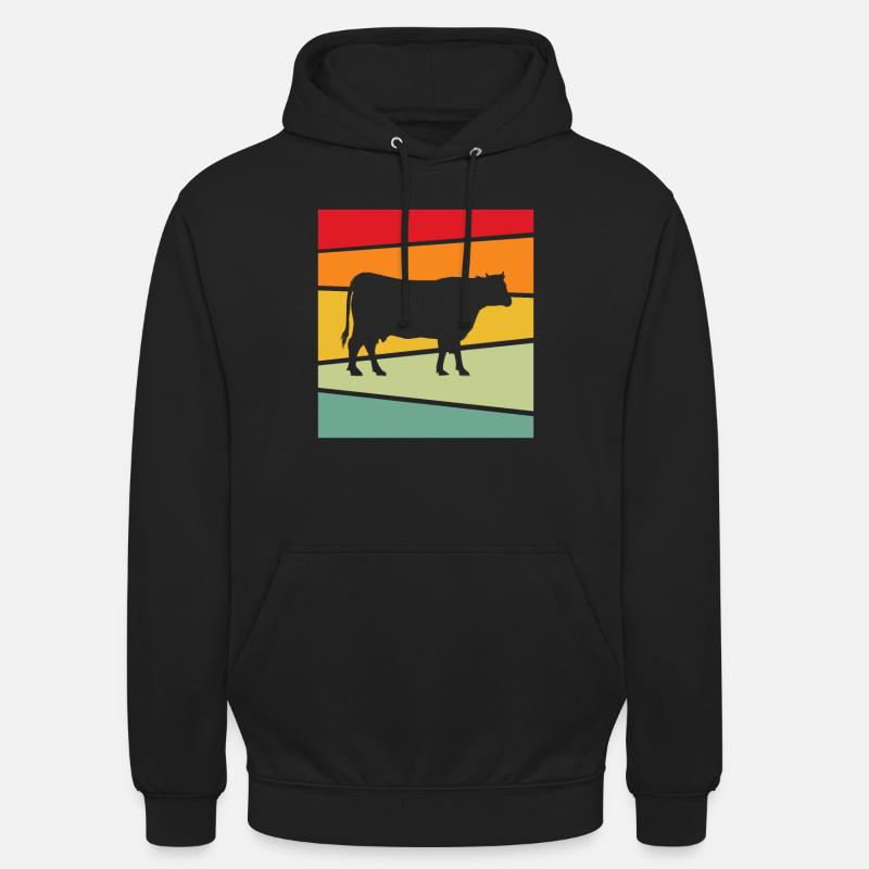 Vache Rétro - Sweat-shirt à capuche unisexe - noir