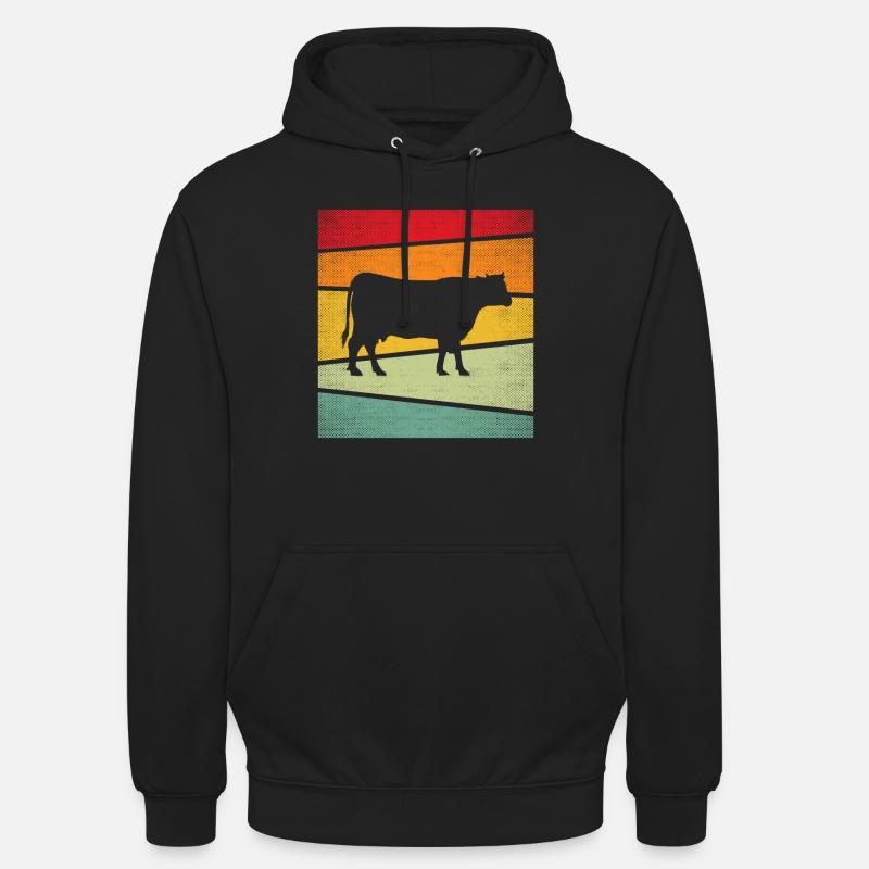 Vache Rétro - Sweat-shirt à capuche unisexe - noir