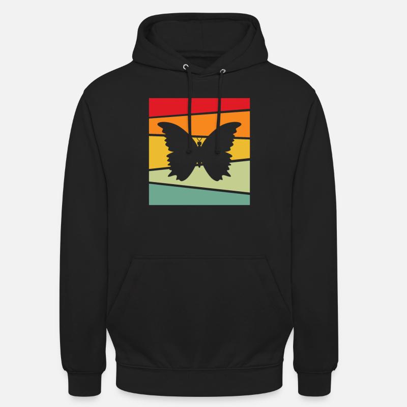 Papillon Rétro - Sweat-shirt à capuche unisexe - noir