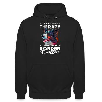 Border Collie - Amoureux des chiens - Propriétaires de chiens - Sweat-shirt à capuche unisexe - noir - Devant - Alina (178cm) & Michal (187cm)