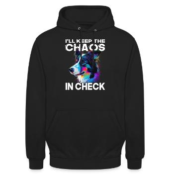 Border Collie - Amoureux des chiens - Propriétaires de chiens - Sweat-shirt à capuche unisexe - noir - Devant - Alina (178cm) & Michal (187cm)