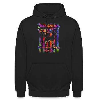 Doberman - Amoureux des chiens - Propriétaires de chiens - Sweat-shirt à capuche unisexe - noir - Devant - Alina (178cm) & Michal (187cm)