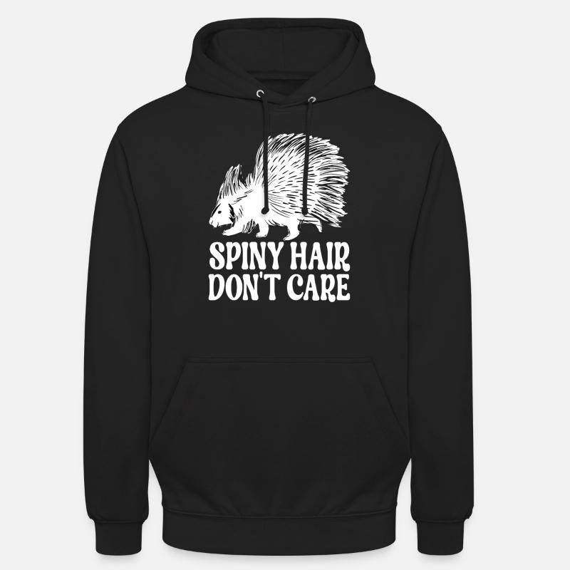 Porc-épic mignon - Sweat-shirt à capuche unisexe - noir