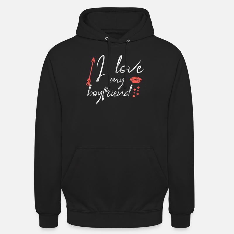 J’aime mon petit ami - Sweat-shirt à capuche unisexe - noir