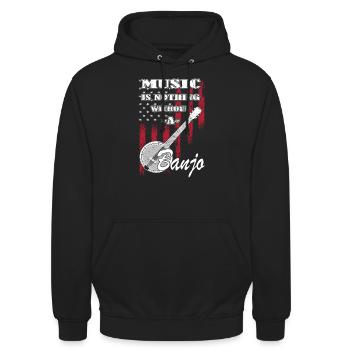 Banjo Guitar - Banjo Player - Unisex Hoodie - black - Front - Alina (178cm) & Michal (187cm)