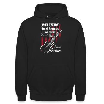 Bassspieler - Gitarre - Gitarrist - Unisex Hoodie - Schwarz - Vorne - Alina (178cm) & Michal (187cm)