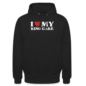 Mardi Gras Costume - I love my King Cake 2023 - Unisex Hoodie - black - Front - Alina (178cm) & Michal (187cm)