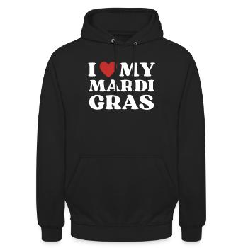 Mardi Gras Costume - I love my Mardi Gras 2023 - Unisex Hoodie - black - Front - Alina (178cm) & Michal (187cm)