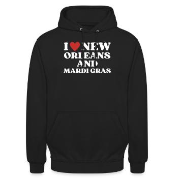 Mardi Gras Costume - I love New Orleans 2023 - Unisex Hoodie - Schwarz - Vorne - Alina (178cm) & Michal (187cm)