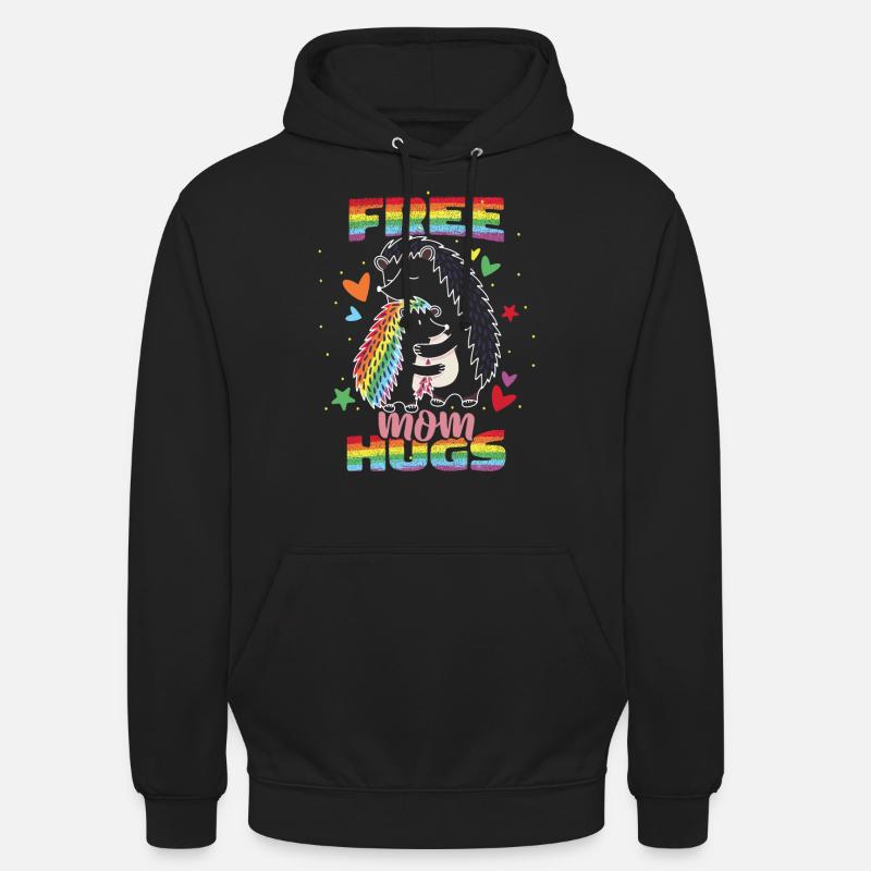 Câlins gratuits pour maman - Sweat-shirt à capuche unisexe - noir