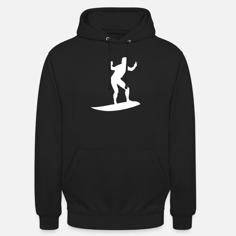 Silhouette de surfeur - Sweat-shirt à capuche unisexe - noir