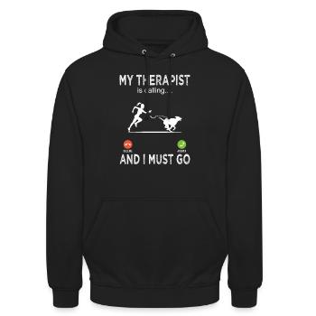 Propriétaires de chiens - Propriétaires de chiens - Amoureux des chiens - Sweat-shirt à capuche unisexe - noir - Devant - Alina (178cm) & Michal (187cm)