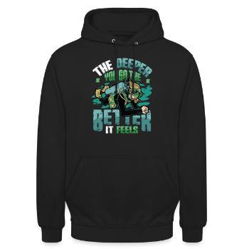Tiefseetaucher, Gerätetauchen - Unisex Hoodie - Schwarz - Vorne - Alina (178cm) & Michal (187cm)