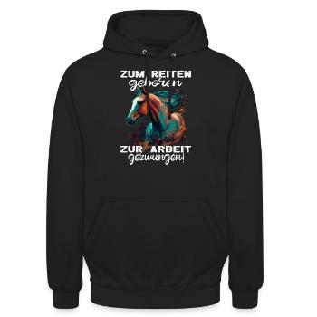 Pferdemädchen Pferdemama - Reiten - Westernreiten - Unisex Hoodie - Schwarz - Vorne - Alina (178cm) & Michal (187cm)