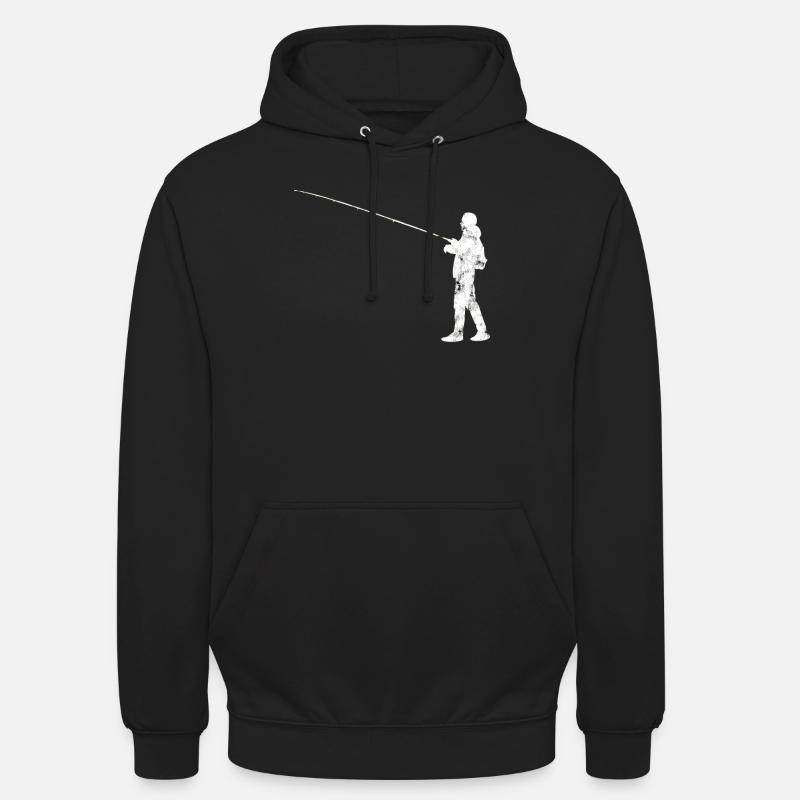 Silhouette de pêcheur - Sweat-shirt à capuche unisexe - noir