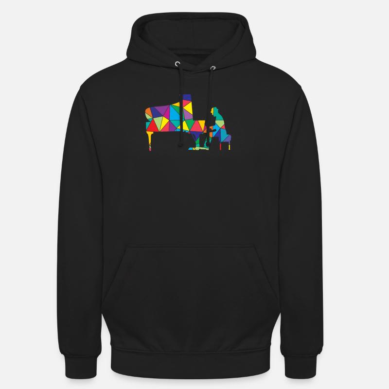 Piano Polygone Funny Piano - Sweat-shirt à capuche unisexe - noir