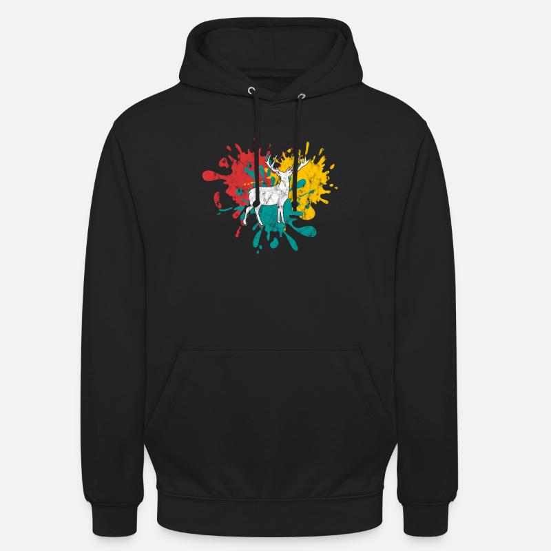 Cerf - Sweat-shirt à capuche unisexe - noir