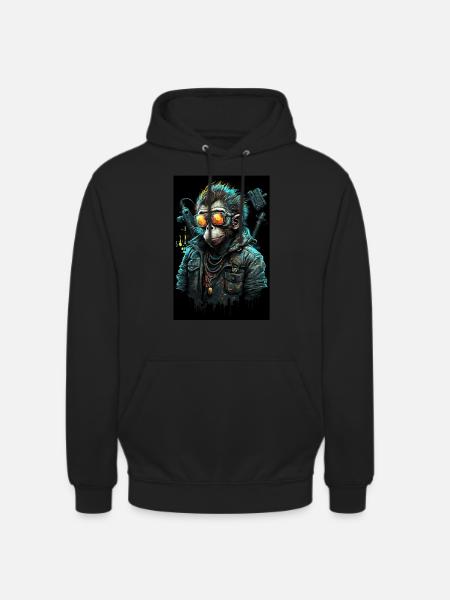 Punk Monkey With Sunglasses - Unisex Hoodie - black