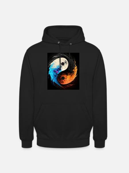 Abstract Yin and Yang Symbol - Unisex Hoodie - black