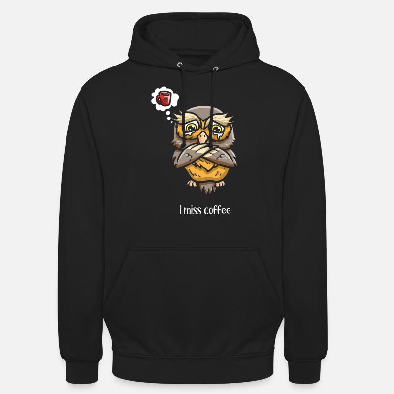 Coffeeholic Owl Whisperer - Sweat-shirt à capuche unisexe - noir