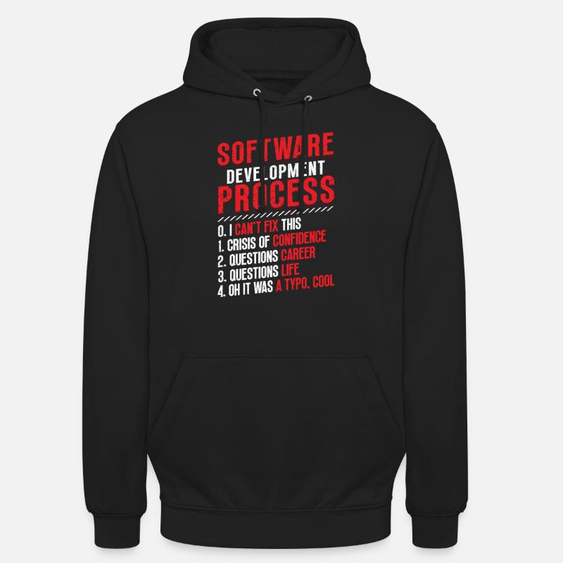 Processus de développement logiciel, programmation - Sweat-shirt à capuche unisexe - noir