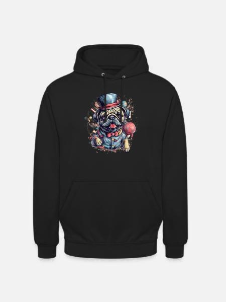 Cute Pug Little Dog - Unisex Hoodie - black