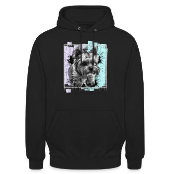 Yorkshire Terrier - Unisex Hoodie - black - Front - Alina (178cm) & Michal (187cm)