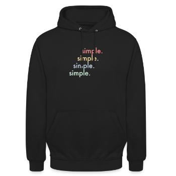 Conception de chemise simple - Simple - Sweat-shirt à capuche unisexe - noir - Devant - Alina (178cm) & Michal (187cm)