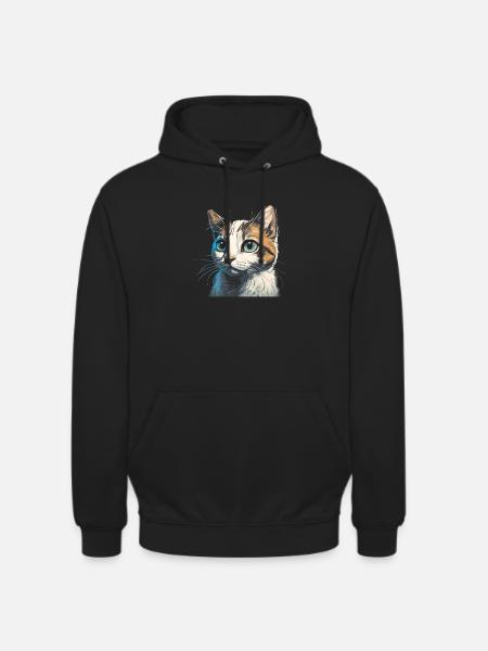 Dessin de chat mignon - Sweat-shirt à capuche unisexe - noir