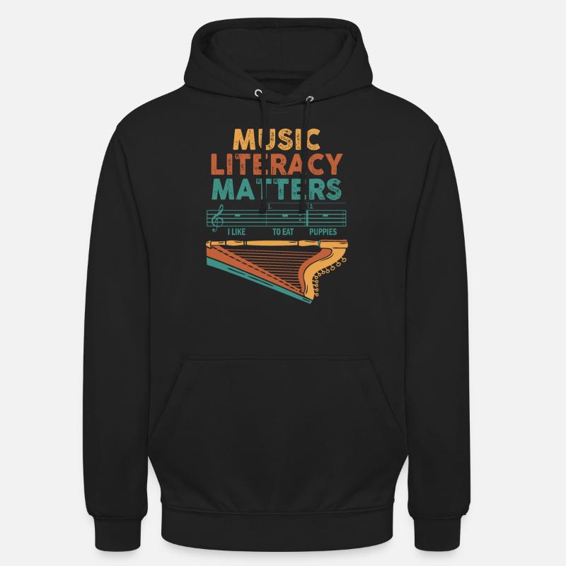 La littératie musicale, ça compte - Sweat-shirt à capuche unisexe - noir