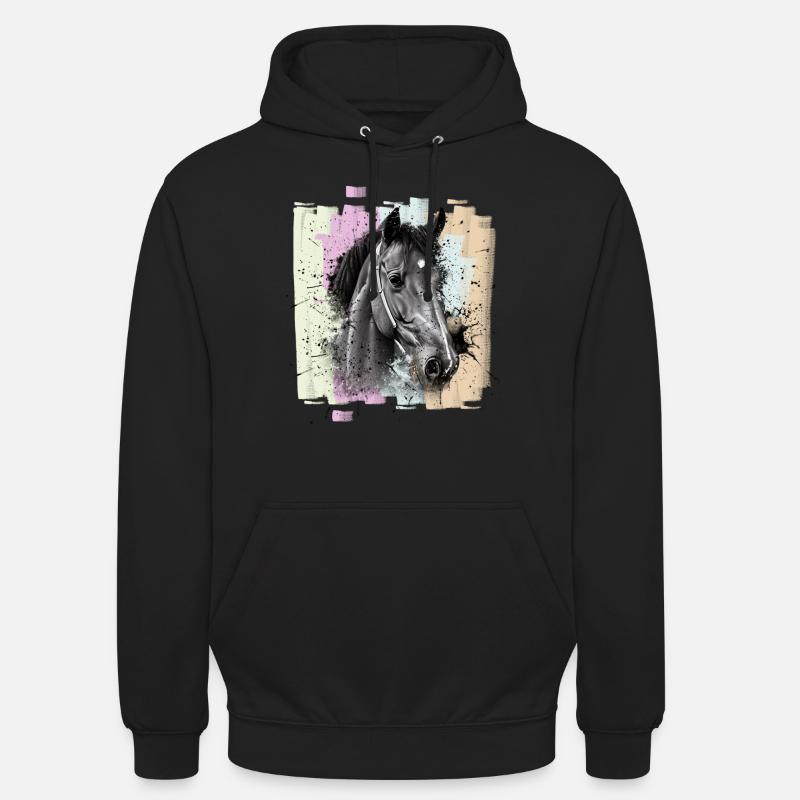 Cheval - Sweat-shirt à capuche unisexe - noir
