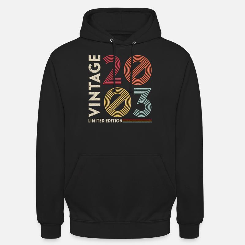 Millésime 2003 Anniversaire - Sweat-shirt à capuche unisexe - noir