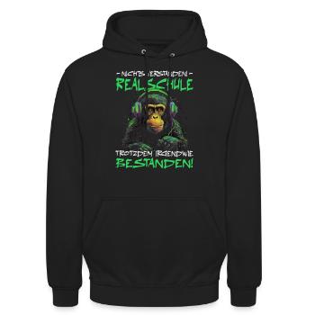 Realschule bestanden - Schulabschluss - Unisex Hoodie - Schwarz - Vorne - Alina (178cm) & Michal (187cm)