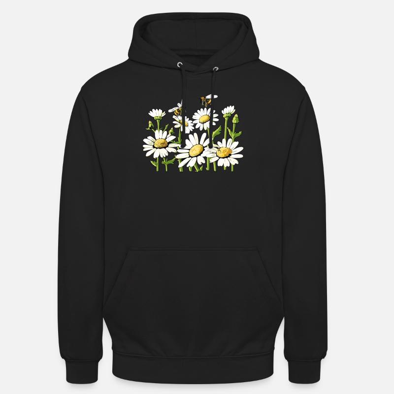 Marguerites Gänseblümchen Sommer Gänseblümchen Blumengarten - Unisex Hoodie - Schwarz