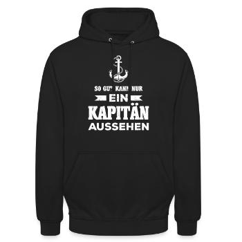 Kapitän Segeln Segelboot Schiff Motorboot Geschenk - Unisex Hoodie - Schwarz - Vorne - Alina (178cm) & Michal (187cm)