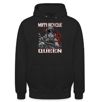 Motard - Motard / Motard Femmes - Sweat-shirt à capuche unisexe - noir - Devant - Alina (178cm) & Michal (187cm)