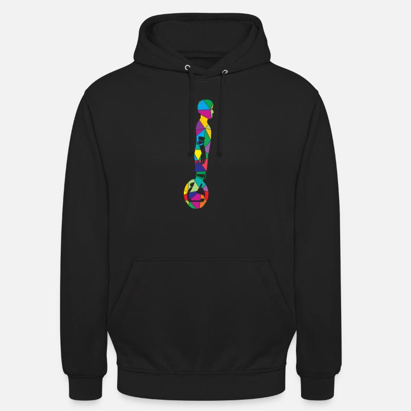 Low Poly Einrad Polygon Solowheel - Unisex Hoodie - Schwarz