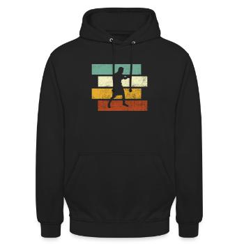 Boxen Retro - Unisex Hoodie - Schwarz - Vorne - Alina (178cm) & Michal (187cm)