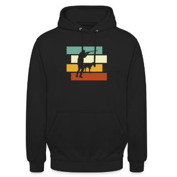 Jagen Retro - Unisex Hoodie - Schwarz - Vorne - Alina (178cm) & Michal (187cm)